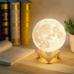 3D Επαναφορτιζόμενη-Αφής Λάμπα σε Σχήμα Σελήνης