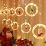 Κουρτίνα LED Δαχτυλίδια Με Χριστουγεννιάτικες Φιγούρες 3 μέτρα μήκος
