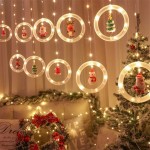 Κουρτίνα LED Δαχτυλίδια Με Χριστουγεννιάτικες Φιγούρες 3 μέτρα μήκος